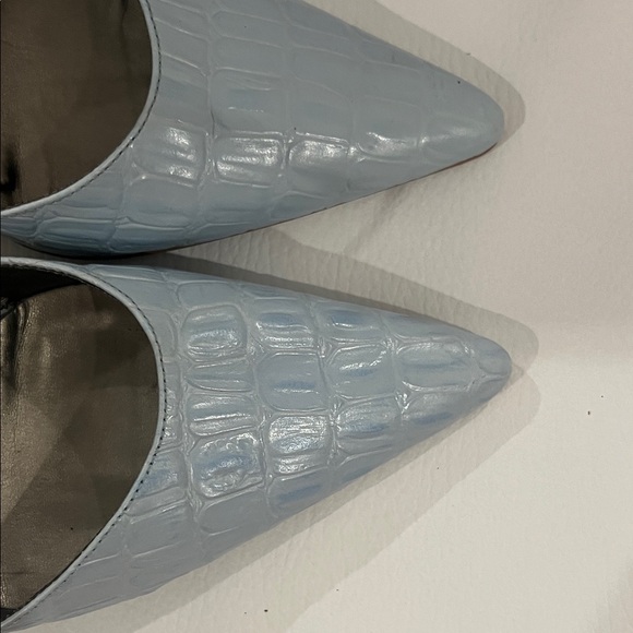 BCBGirls Sky Blue Croc-Patterned Heels - Picture 3 of 7
